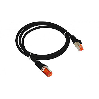 Patch-cord S/FTP kat.6A LSOH 0.25m czarny KKS6ACZA0.25