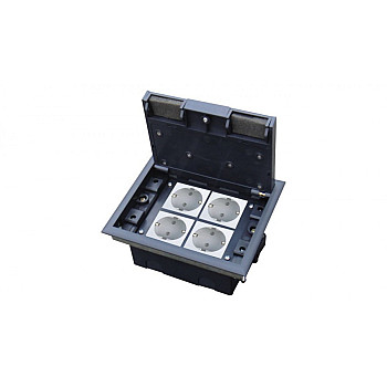 Puszka podłogowa (floorbox) 4M, (45x45), regulowana głębokość, do podłogi technicznej (wylewka opcjonalnie) PP004