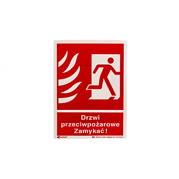 Samoprzylepna tabliczka ostrzegawcza /Drzwi przeciwpożarowe zamykać 150x205/ 30P/F1/FS