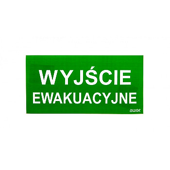 Piktogram PS21 125x250 Wyjście Ewakuacyjne logo awex (ISO7010)