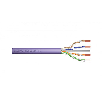 Kabel teleinformatyczny U/UTP kat.6 4x2xAWG23 LSOH drut fioletowy Dca DK-1614-VH-305 /305m/