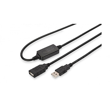 Repeater USB A/USB A M/Ż czarny 10m