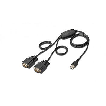 Konwerter/Adapter USB 2.0 do 2x RS232 (DB9) z kablem 1,5m DA-70158