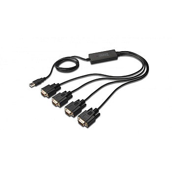 Konwerter/Adapter USB 2.0 do 4x RS232 (DB9) z kablem 1,5m DA-70159