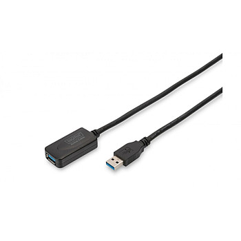Kabel przedłużający USB 3.0 SuperSpeed Typ USB A/USB A M/Ż aktywny czarny 5m DA-73104