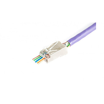 Wtyk RJ45 (8P8C) przelotowy kat.6 ekranowany AWG 26-24 /woreczek zawiera 100szt./ X-ML-6F-EZ