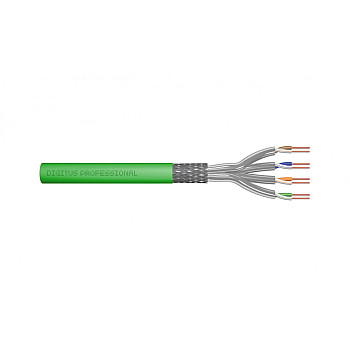 Kabel teleinformatyczny S/FTP kat.8.2 4x2xAWG22 LSOH drut zielony Dca DK-1843-VH-5 /500m/