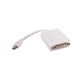 Kabel adapter miniDisplayPort 1.1a Typ miniDP/DVI-I(24+5), M/Ż biały 0,15m AK-340406-001-W