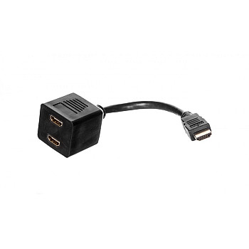 Kabel rozgałęźniacz HDMI Highspeed 1.3 pasywny Typ HDMI A/2xHDMI A, M/Ż czarny 0,2m AK-330400-002-S
