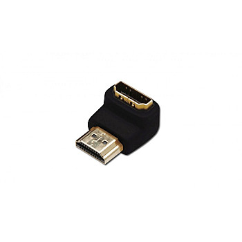 Adapter HDMI Highspeed 2.0 z Eth. kątowy Typ HDMI A/HDMI A, M/Ż czarny AK-330502-000-S AK-330502-000-S