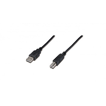 Kabel połączeniowy USB 2.0 Typ USB A/USB B, M/M czarny 3m AK-300102-030-S