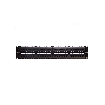 Patch panel kompletny 19 cali 48x RJ45 U/UTP kat. 5e 2U czarny (RAL 9005) DN-91548U