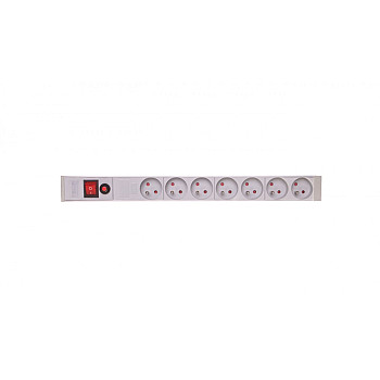 Listwa zasilająca do szaf rack (PDU) 19 cali 7x 2P+Z filtr, wyłącznik A-19-STRIP-5-IMP