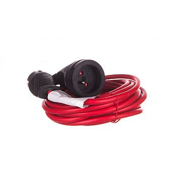 Kabel przedłużajacy (przedłużacz) 5m czerwony 1x230V H05VV-F 3G1,5 1167454