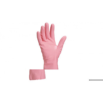 Rękawice gospodarcze gumowe lateksowe flokowane długość 30 cm różowe rozmiar 9 VE210RO09
