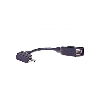 Kabel micro USB (M) kątowy 90stopni - USB-A (F) OTG 11cm