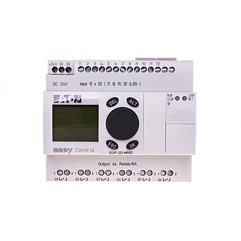 Sterownik easyControl 24V DC 12we/6wy (przekaźnikowych) klawiatura wyświetlacz LCD EC4P-221-MRXD1 106393