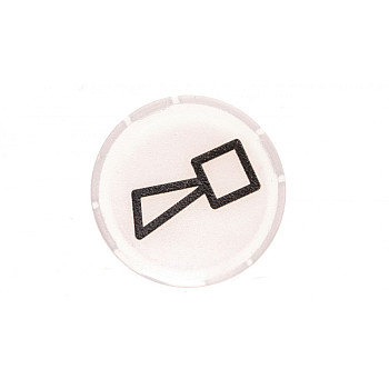 Soczewka przycisku 22mm płaska biała z symbolem BUCZEK M22-XDL-W-X17 218315