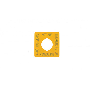 Tabliczka opisowa żółta kwadratowa 50x50mm EMERGENCY STOP M22-XYK1 216484