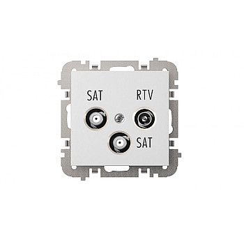 SANTRA gniazdo R-TV-2xSAT końcowe bez ramki podtynkowe biały 4160-10