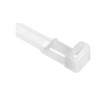 Opaska kablowa otwierana wielokrotnie 200x7,5mm biała BMWB5250E /100szt./