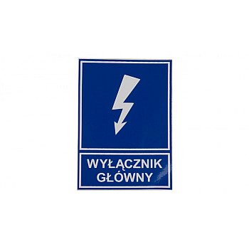 Tabliczka /znak informacyjny/ TZI 52X74S /WYŁĄCZNIK GŁÓWNY/ E04TZ-01041110200 /10szt./