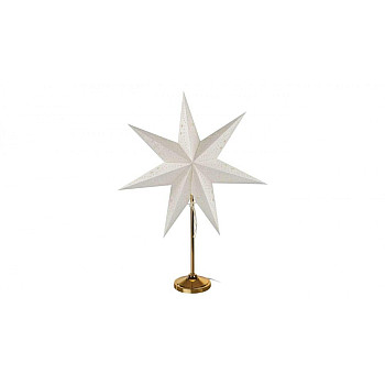 Dekoracje - świecznik złoty, papierowa gwiazda beżowa, 67x45 cm, na żarówkę E14, IP20 DCAZ15