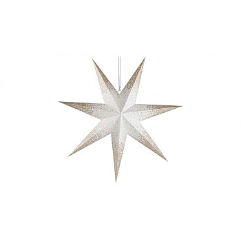 Dekoracje- gwiazda papierowa z brokatem na środku, biała, 60 cm, na żarówkę E14, IP20 DCAZ07