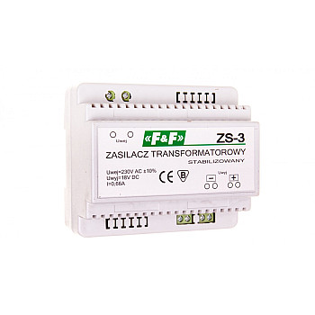 Zasilacz stabilizowany 230VAC/18VDC 12W 0,66A ZS-3