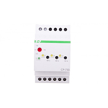 Przekaźnik kontroli napięcia 3-fazowy 3x(50-450V)+N 3R 8A 170-210V AC CP-733
