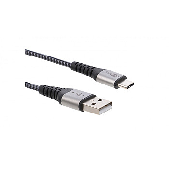 Kabel USB-C ™ do USB-A tekstylny z wtyczkami metalowymi 1 m 49296