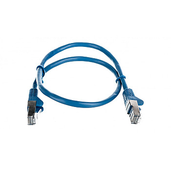 Kabel krosowy patchcord F/UTP kat.5e CCA niebieski 0,5m 50127