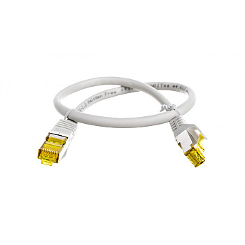 Kabel krosowy patchcord S/FTP (PiMF) kat.6A LSZH szary 0,5m 91576