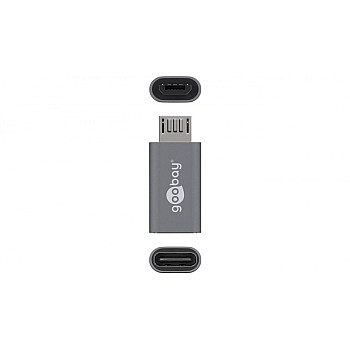 Adapter USB-C - microUSB 2.0 (typ B) szary 55553