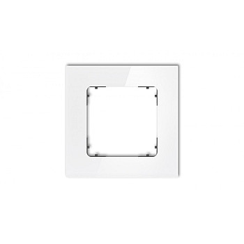 ICON Ramka uniwersalna pojedyncza kwadratowa - efekt szkła (ramka: biała spód: grafitowy mat) 0-28-IRSK-1