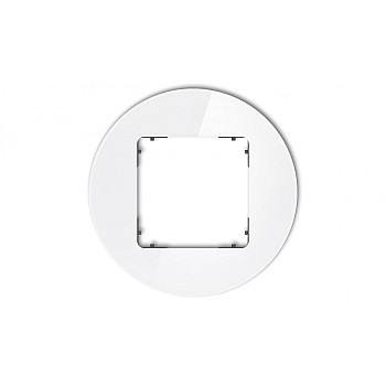 ICON Ramka uniwersalna pojedyncza okrągła - efekt szkła (ramka: biała spód: grafitowy mat) 0-28-IRSO-1