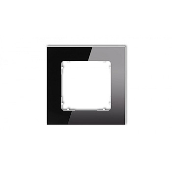 ICON Ramka uniwersalna pojedyncza kwadratowa - efekt szkła (ramka: czarna spód: biały) 12-0-IRSK-1