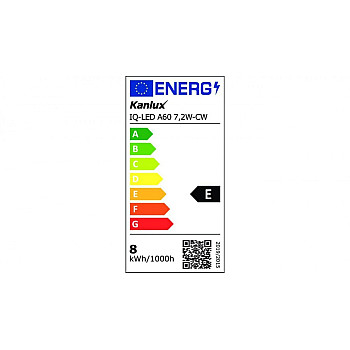 Żarówka Źródło światła LED E27 IQ-LED A60 7,2W-CW 820lm 6500K barwa zimna 33715