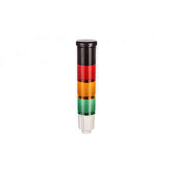 Kolumna sygnalizacyjna fi 45mm, światło zielone/pomarańczowe/czerwone ciągłe LED, dźwięk ciągły lub przerywany 24VDC 8LT4K05BG
