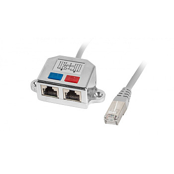 Adapter - rozdzielacz LAN RJ45 - 2xRJ45 FTP /2 urządzenia na 1 kablu/ AD-0026-S