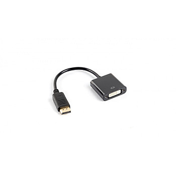 Adapter DisplayPort M - DVI-D (24+5) F, czarny 10cm AD-0007-BK