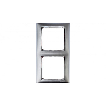 VALENA Ramka podwójna pozioma aluminium 770352