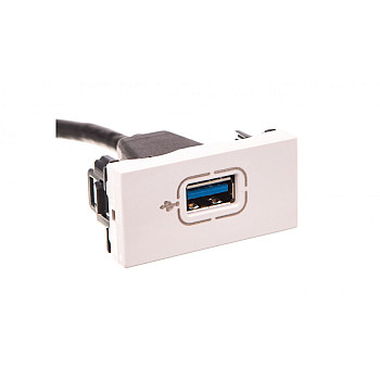 MOSAIC Gniazdo USB 3.0 z przewodem białe 078746