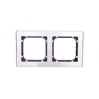 SONATA Ramka podwójna stal inox metal R-2RM/37