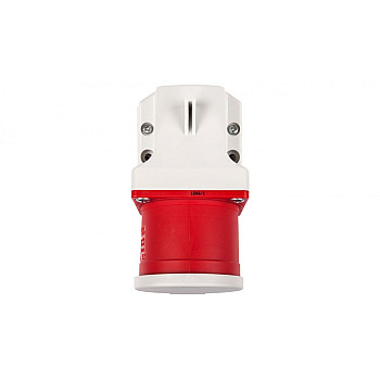 Wtyczka odbiornikowa z klapką 32A 5P 400V czerwona IP44 525-6d