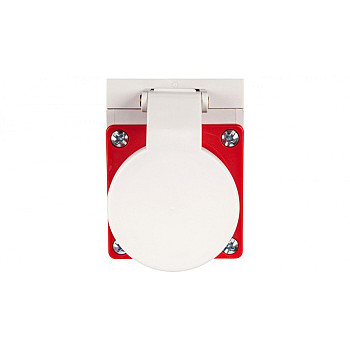Wtyczka odbiornikowa z klapką 16A 5P 400V czerwona IP44 515-6d