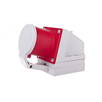 Wtyczka odbiornikowa z klapką 32A 4P 400V czerwona IP44 524-6d