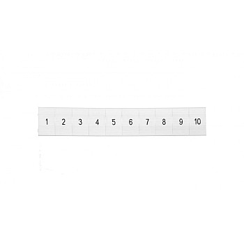 Oznacznik do złącz szynowych, opisówka ZB 6 numerowana od 1-10 kolor biały /10szt./