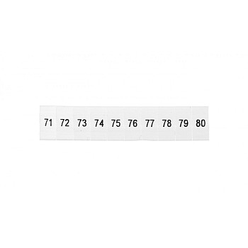 Oznacznik do złącz szynowych, opisówka ZB 5 numerowana od 71-80 kolor biały /10szt./