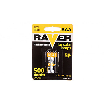 Akumulator Ni-MH LR03 / AAA 400mAh RAVER SOLAR /blister 2szt/ B7414